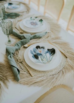 Luxury floral plate set up